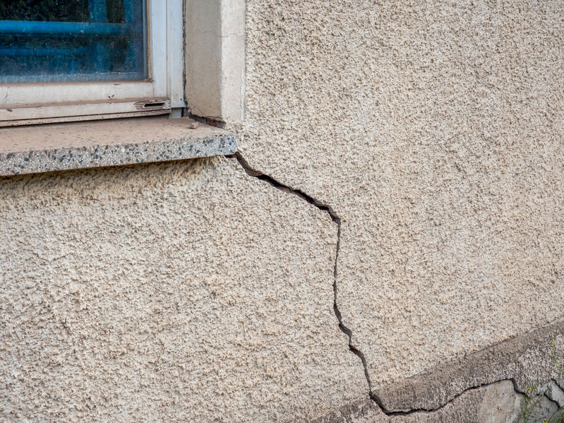 Large crack in a home's foundation